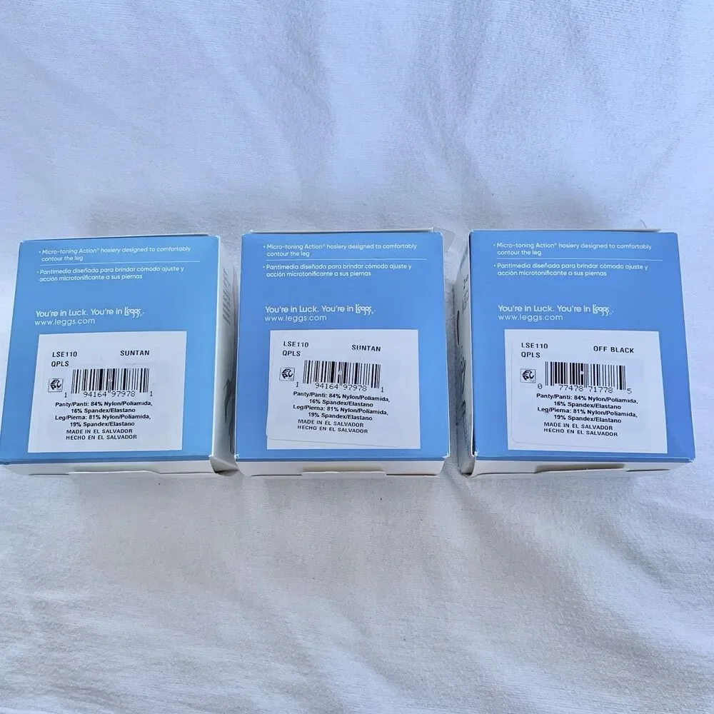 L’eggs 3 Pack Sheer Energy Control Top Medium Support Compression Tights Sz Q+
